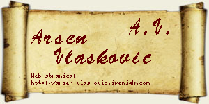 Arsen Vlašković vizit kartica